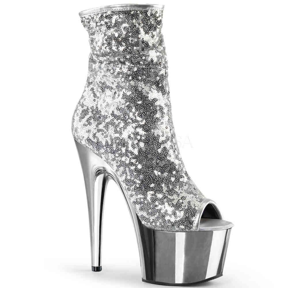 Pleaser - ADORE1008SQ Bottes de plateforme, Pole dance chaussures - Chaussures de pole dance - Couleur argent Product image